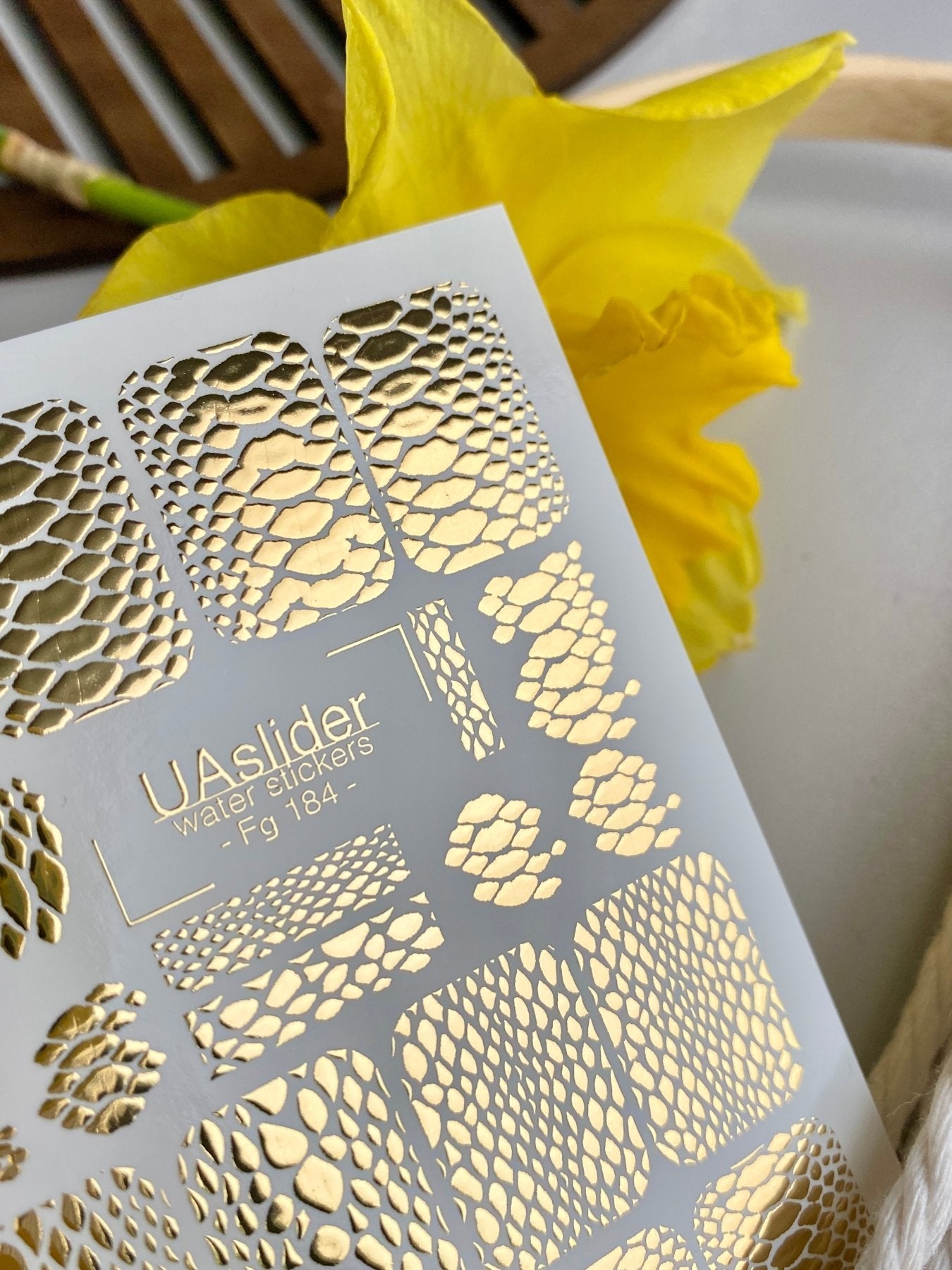 Snakeskin Nail Decals — Gold Foil Animal Print | Fg - 184 - UASLIDER