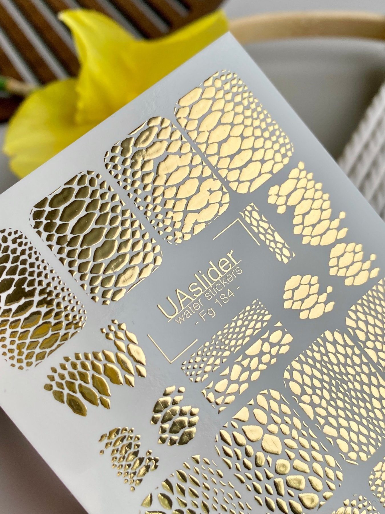 Snakeskin Nail Decals — Gold Foil Animal Print | Fg - 184 - UASLIDER