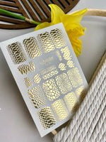 Snakeskin Nail Decals — Gold Foil Animal Print | Fg - 184 - UASLIDER