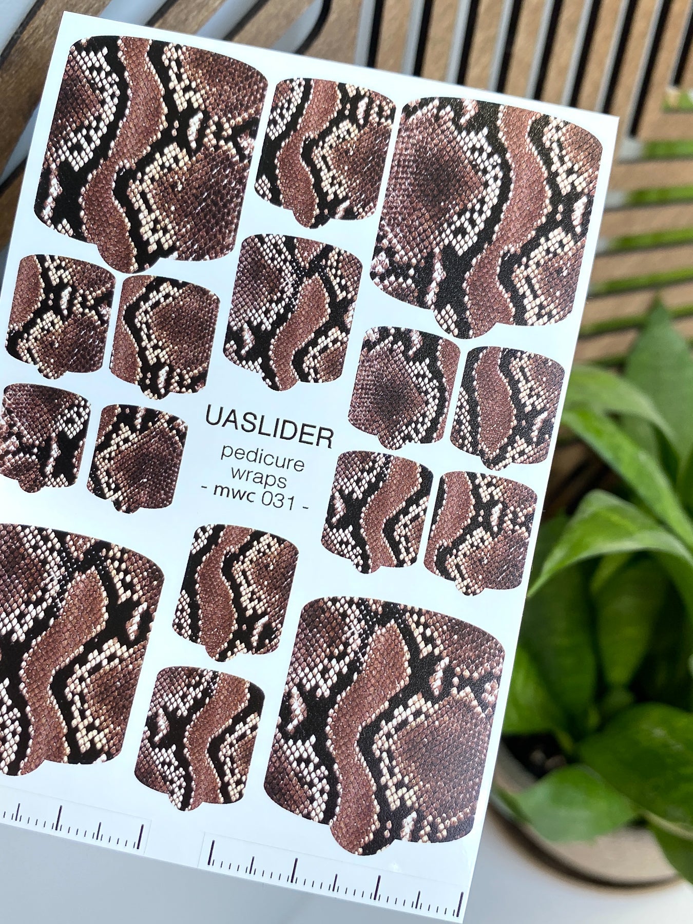 Snakeskin Pedicure Nail Wraps — Brown Python Print | MWC-031 - UASLIDER