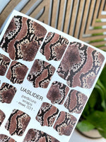 Snakeskin Pedicure Nail Wraps — Brown Python Print | MWC-031 - UASLIDER