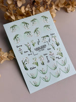 Snowdrop Nail Decals — Spring Botanicals, Silver Foil & Script | CF - 836 - UASLIDER