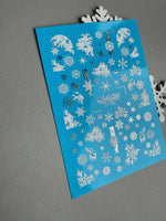 Snowflake & Frost Nail Decals — Silver Foil Winter Art | CF - 782 - UASLIDER