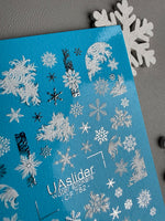 Snowflake & Frost Nail Decals — Silver Foil Winter Art | CF - 782 - UASLIDER