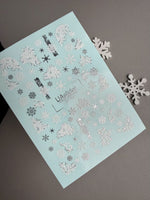 Snowflake & Frost Nail Decals — Silver Foil Winter Art | CF - 782 - UASLIDER