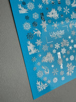 Snowflake & Frost Nail Decals — Silver Foil Winter Art | CF - 782 - UASLIDER