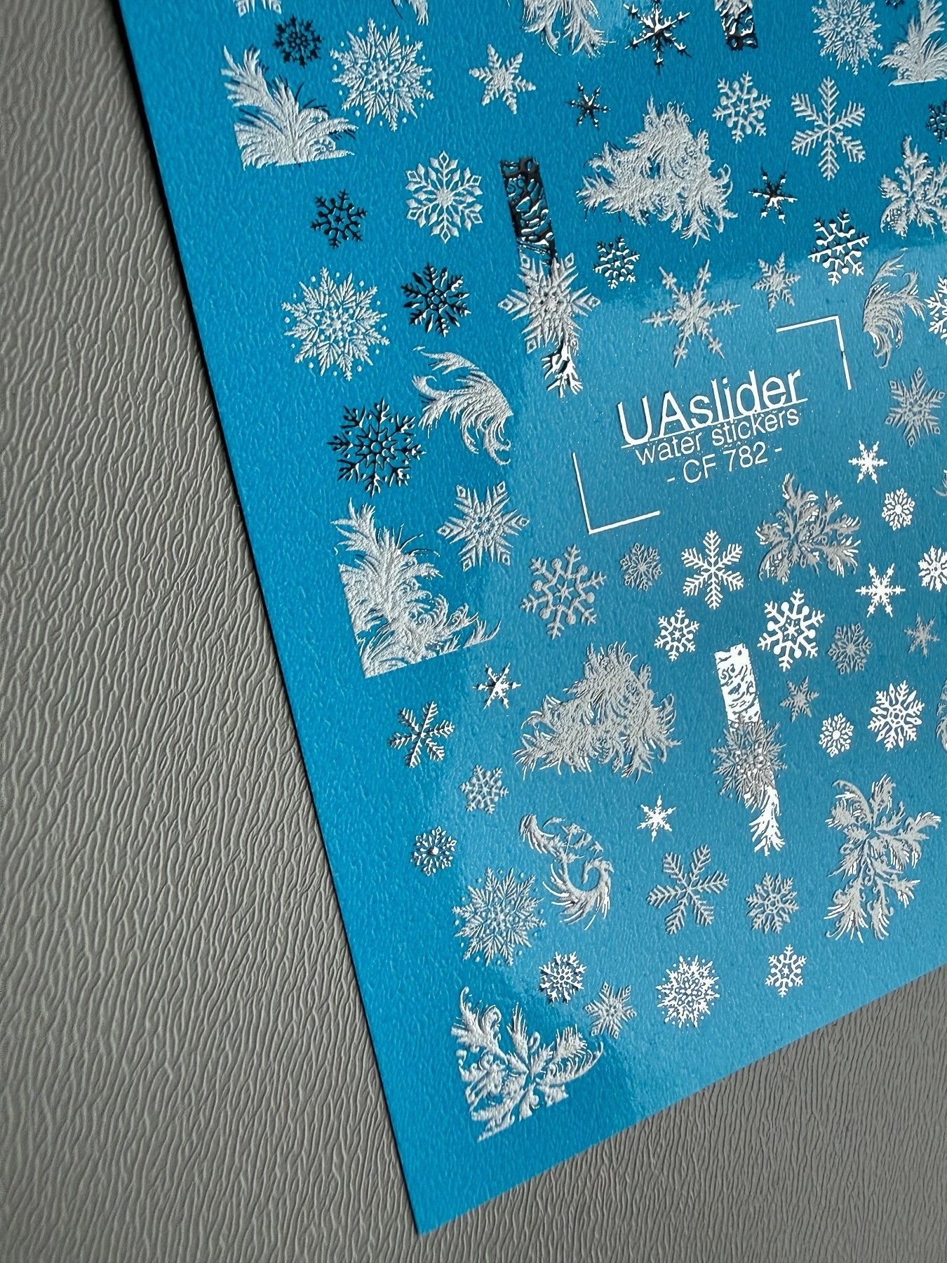 Snowflake & Frost Nail Decals — Silver Foil Winter Art | CF - 782 - UASLIDER