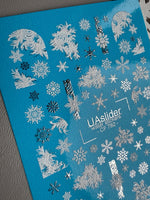 Snowflake & Frost Nail Decals — Silver Foil Winter Art | CF - 782 - UASLIDER