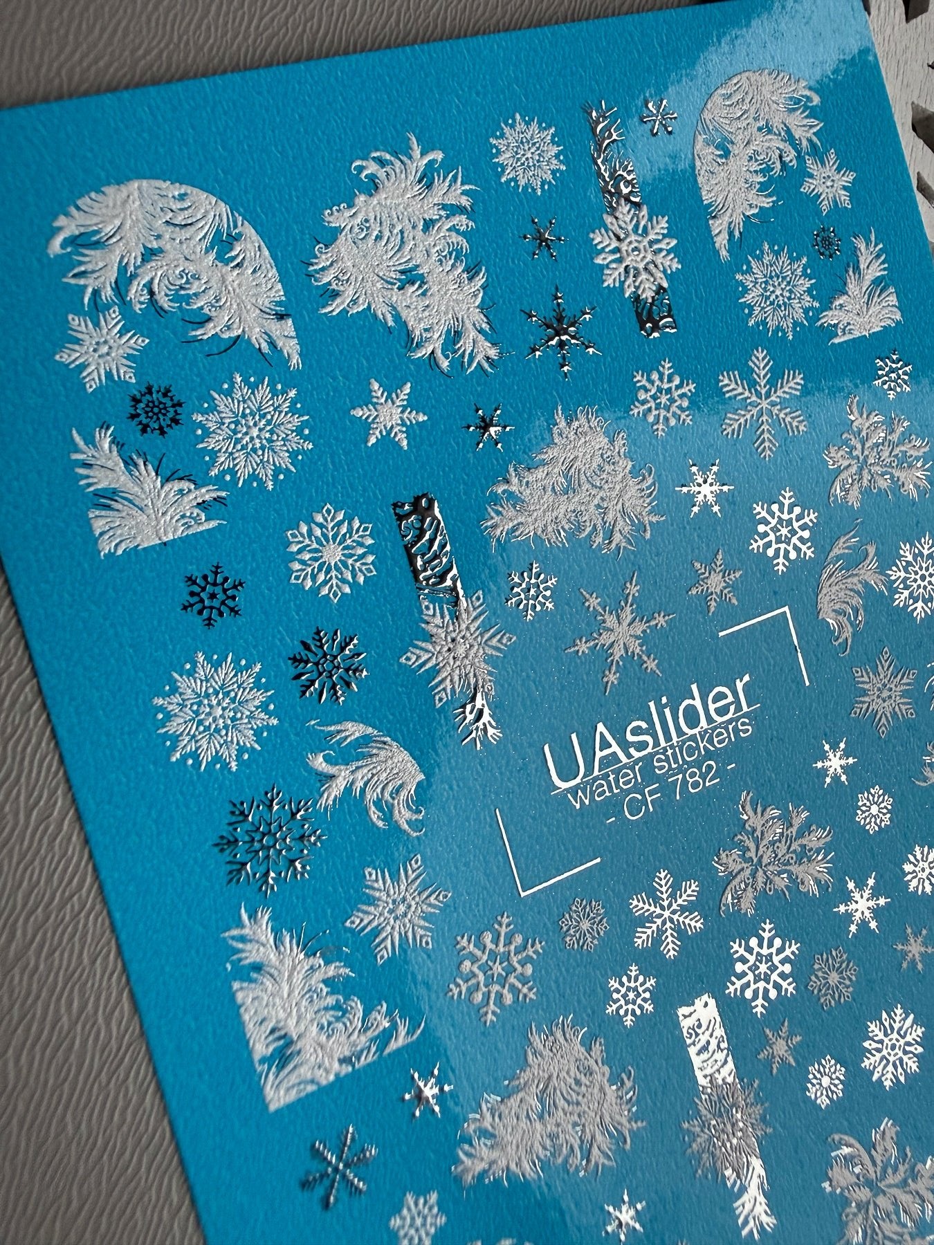 Snowflake & Frost Nail Decals — Silver Foil Winter Art | CF - 782 - UASLIDER