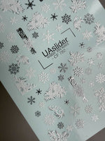Snowflake & Frost Nail Decals — Silver Foil Winter Art | CF - 782 - UASLIDER