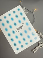 Snowflake Glow Nail Decals — Blue Gradient Silver Foil | CF - 792 - UASLIDER