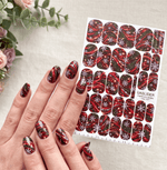 Snowflake Manicure Wraps — Red Christmas Swirls | mw-337 - UASLIDER