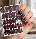 Snowflake Manicure Wraps — Red & White on Black | mw-331 - UASLIDER