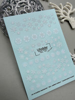 Snowflake Nail Decals — Detailed Flakes & Circle Frames | NCs-159 - UASLIDER