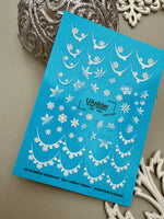 Snowflake Nail Decals — French Swipes with Snowflake Border | NC-162 - UASLIDER