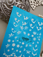 Snowflake Nail Decals — French Swipes with Snowflake Border | NC-162 - UASLIDER