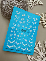 Snowflake Nail Decals — French Swipes with Snowflake Border | NC-162 - UASLIDER