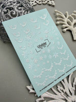 Snowflake Nail Decals — French Swipes with Snowflake Border | NC-162 - UASLIDER