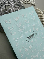 Snowflake Nail Decals — French Swipes with Snowflake Border | NC-162 - UASLIDER