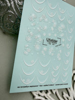 Snowflake Nail Decals — French Tip Swipes & Scattered Flakes | NC-161 - UASLIDER