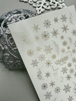 Snowflake Nail Decals — Gold Foil Winter Snowflakes | Fg-305 - UASLIDER