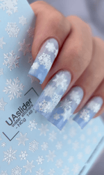 Snowflake Nail Decals — Gold Foil Winter Snowflakes No Cut | NCg - 149 - UASLIDER