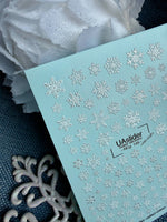 Snowflake Nail Decals — Gold Foil Winter Snowflakes No Cut | NCg - 149 - UASLIDER