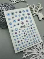Snowflake Nail Decals — Watercolor Blue & Purple Mix | NC-160 - UASLIDER