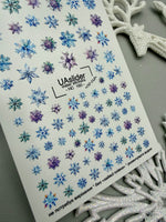 Snowflake Nail Decals — Watercolor Blue & Purple Mix | NC-160 - UASLIDER