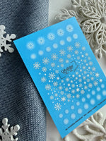Snowflake Nail Decals — White & Silver Dot Mix | NCs-156 - UASLIDER