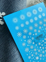 Snowflake Nail Decals — White & Silver Dot Mix | NCs-156 - UASLIDER