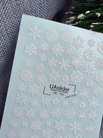 Snowflake Nail Decals — White Winter Snowflakes No Cut | NC - 150 - UASLIDER