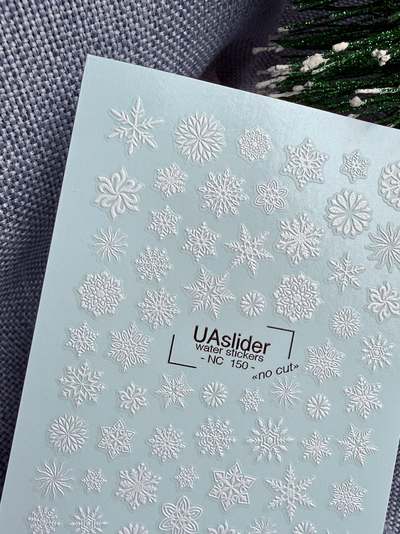 Snowflake Nail Decals — White Winter Snowflakes No Cut | NC - 150 - UASLIDER
