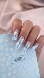 Snowflake Nail Decals — White Winter Snowflakes No Cut | NC - 150 - UASLIDER