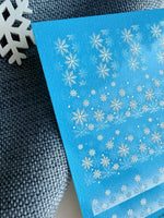 Snowflake Nail Decals — White Winter Snowflakes on Blue | 768 - UASLIDER