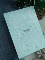 Snowflake & Ribbon Wave Nail Decals — Silver Foil Winter | CF - 784 - UASLIDER