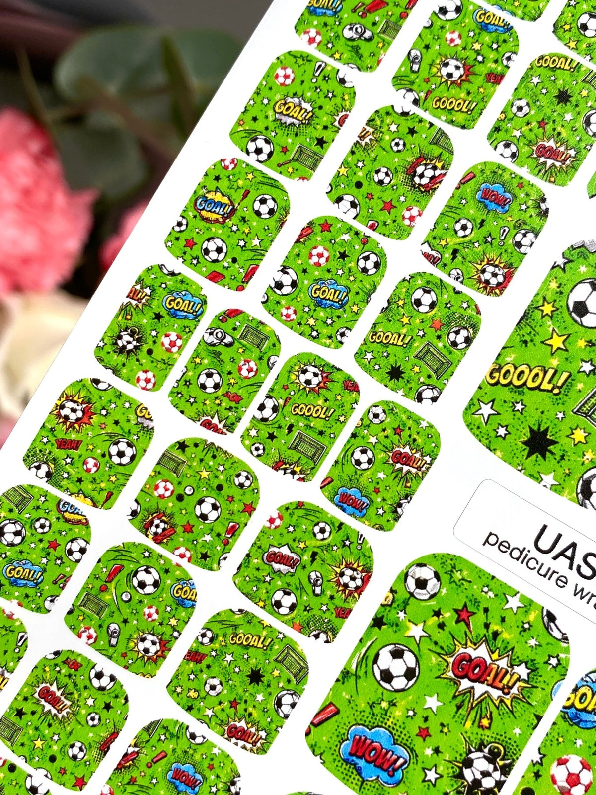 Soccer Pedicure Wraps — Green Sports Graphic | pw-319 - UASLIDER