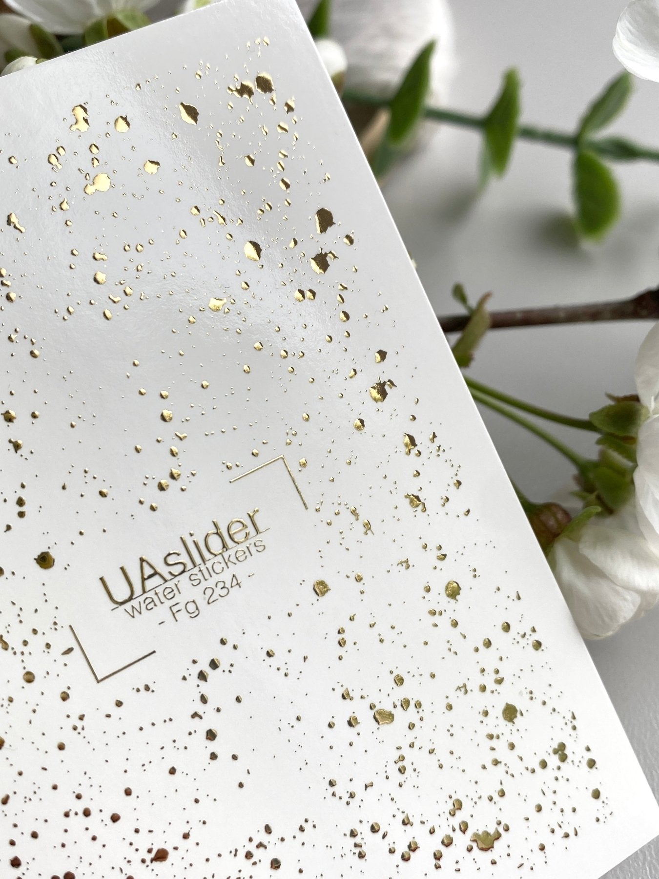 Splatter Nail Decals — Gold Foil Paint Splash | Fg - 234 - UASLIDER
