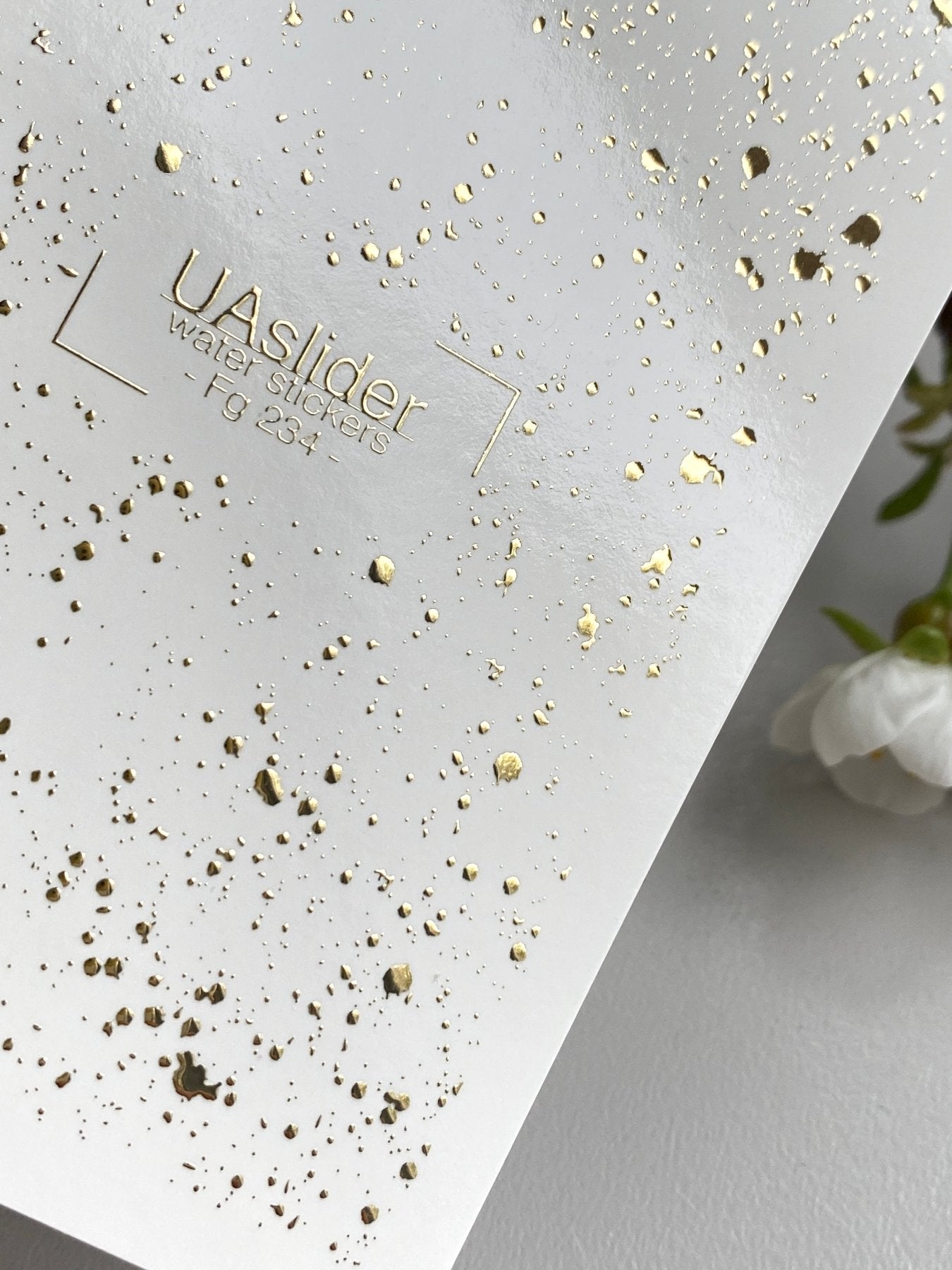 Splatter Nail Decals — Gold Foil Paint Splash | Fg - 234 - UASLIDER
