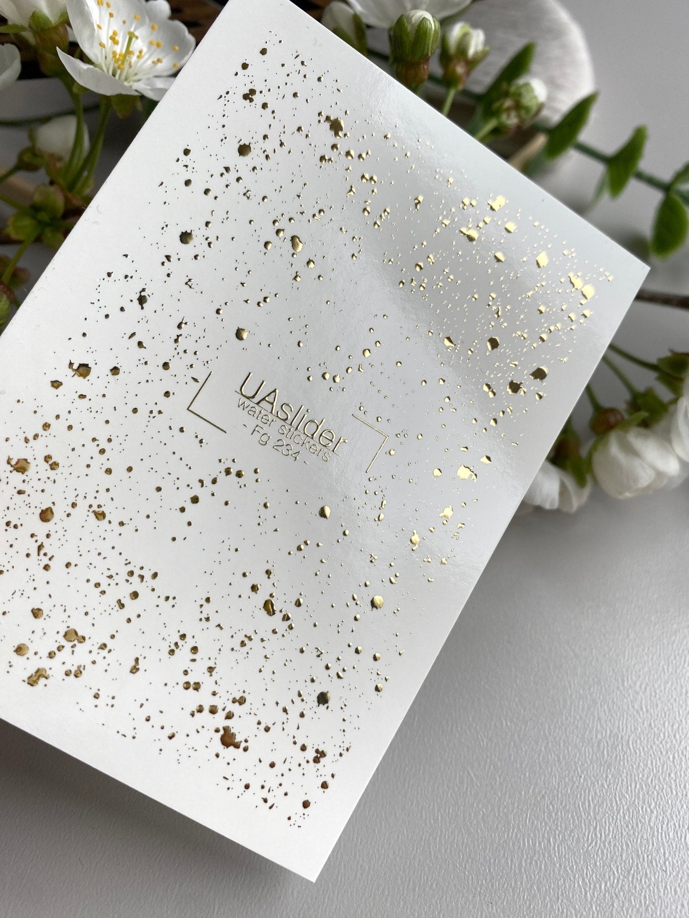 Splatter Nail Decals — Gold Foil Paint Splash | Fg - 234 - UASLIDER