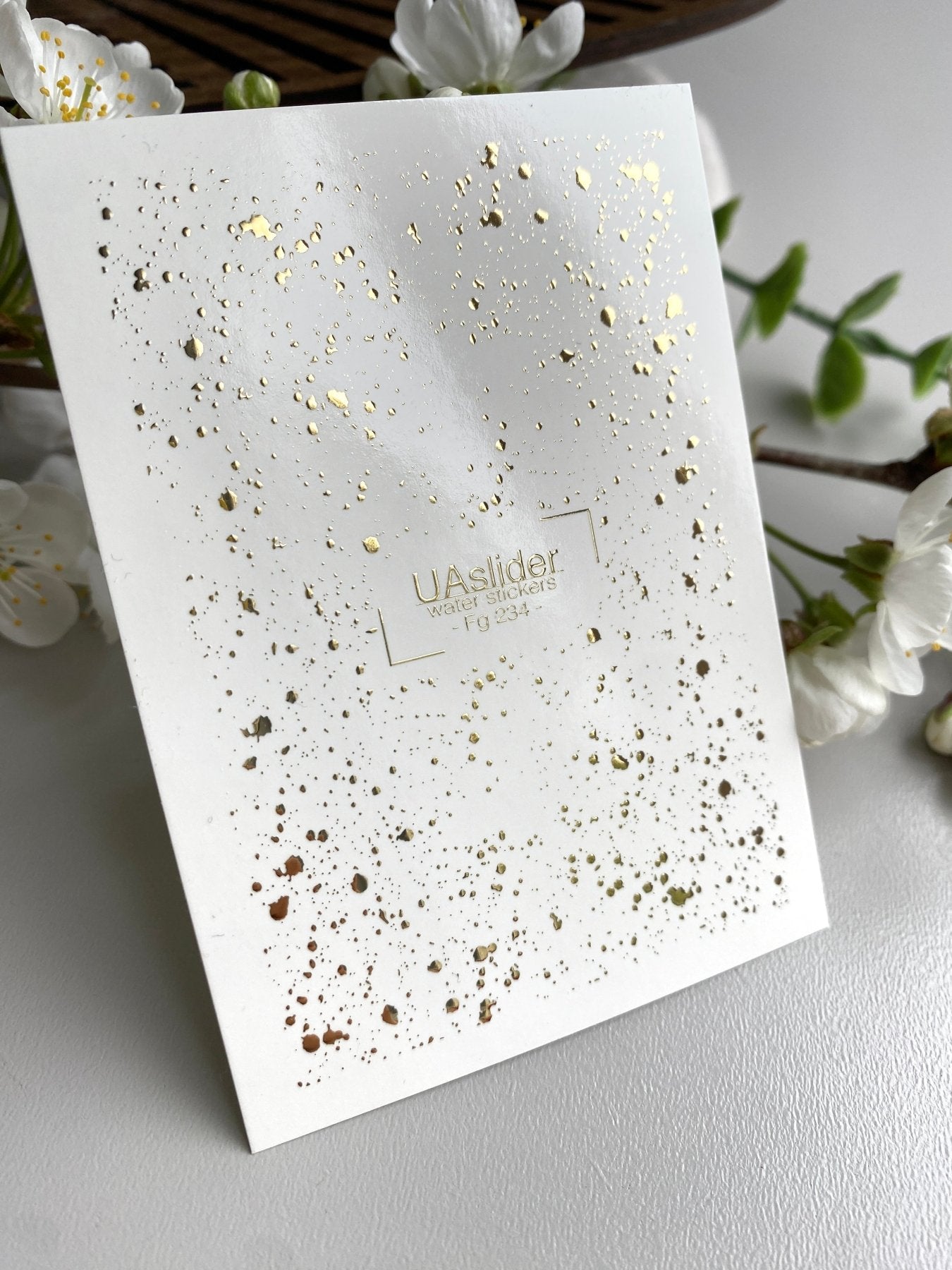 Splatter Nail Decals — Gold Foil Paint Splash | Fg - 234 - UASLIDER