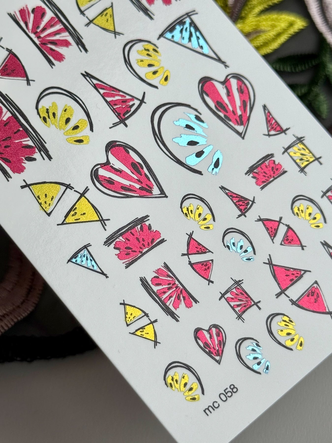 Summer Nail Decals — Abstract Watermelon & Citrus Slices | MC-058 - UASLIDER