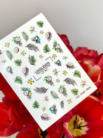 Summer Nail Decals — Tropical Coconuts, Palm Leaves & Plumeria | CF - 861 - UASLIDER