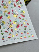 Summer Nail Decals — Watermelon, Pineapple & Flamingo | MC-057 - UASLIDER
