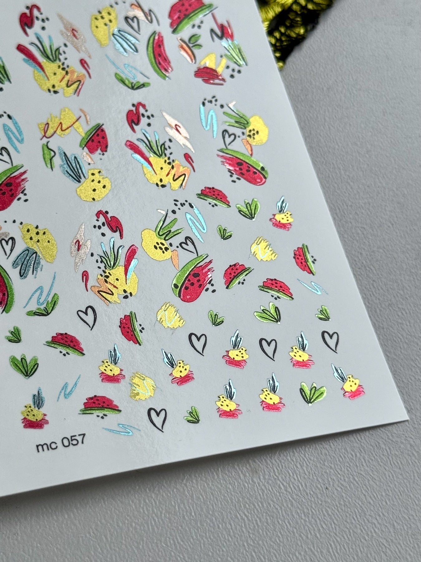 Summer Nail Decals — Watermelon, Pineapple & Flamingo | MC-057 - UASLIDER