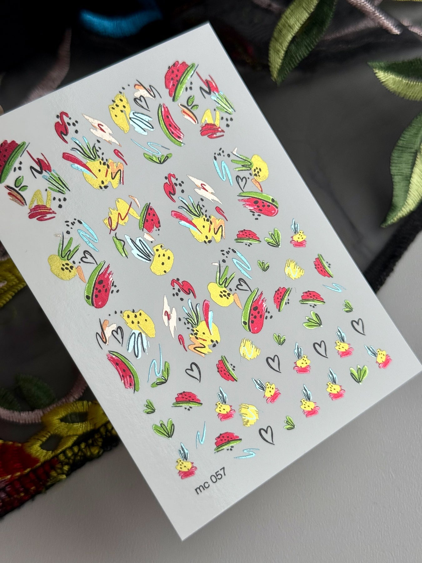 Summer Nail Decals — Watermelon, Pineapple & Flamingo | MC-057 - UASLIDER