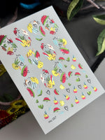 Summer Nail Decals — Watermelon, Pineapple & Flamingo | MC-057 - UASLIDER