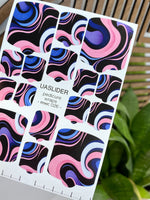 Swirl Pedicure Nail Wraps — Pink & Blue on Black | MWC-026 - UASLIDER