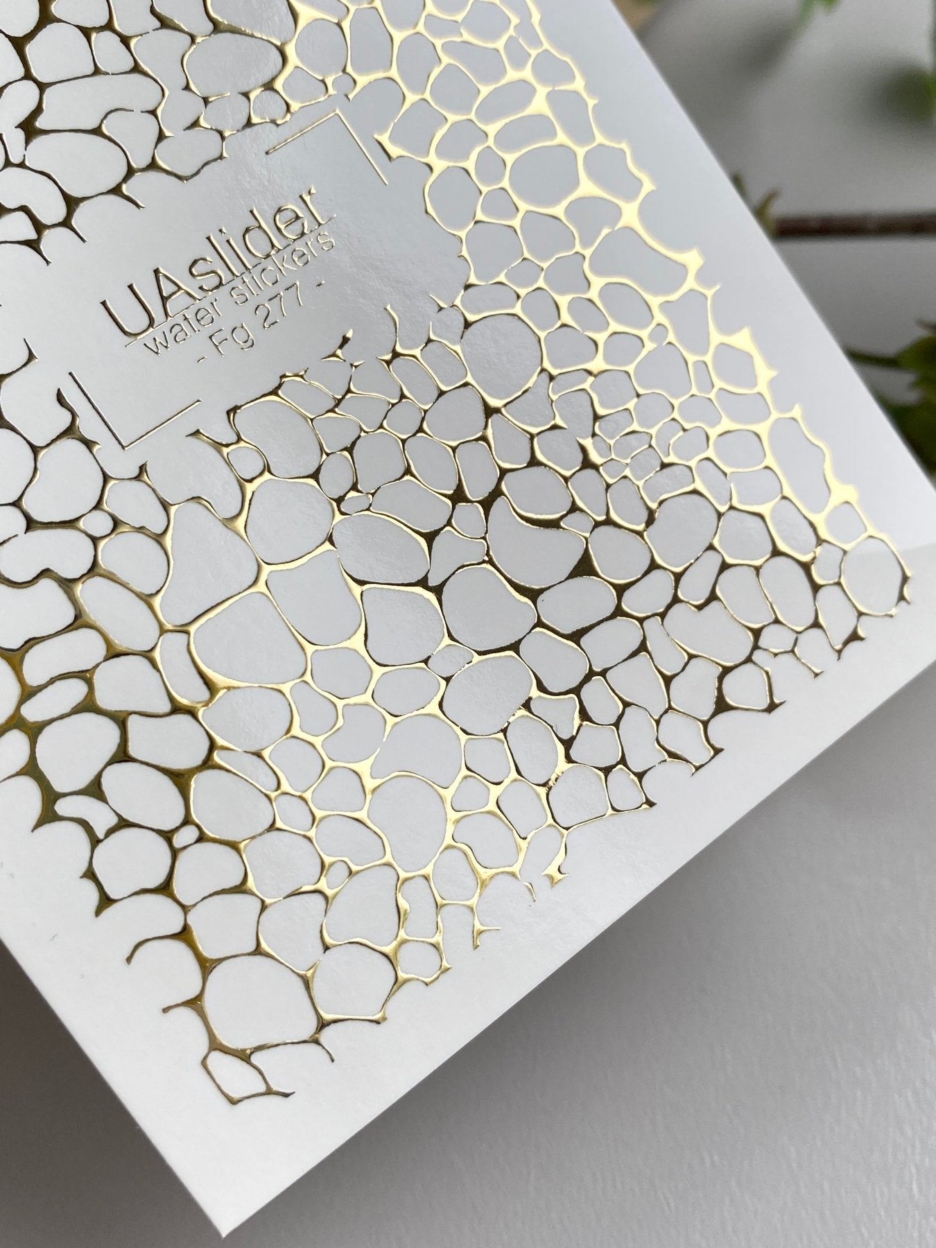 Texture Nail Decals — Gold Foil Pebble Cell Pattern | Fg - 277 - UASLIDER