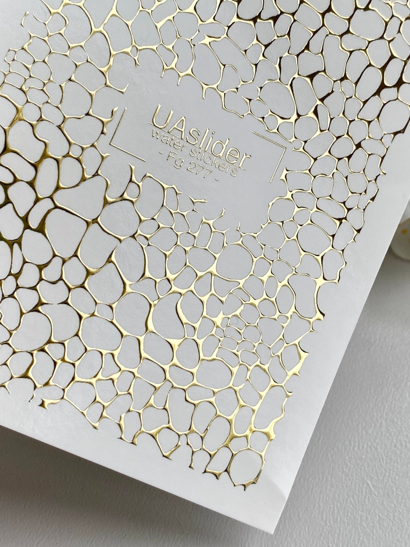 Texture Nail Decals — Gold Foil Pebble Cell Pattern | Fg - 277 - UASLIDER